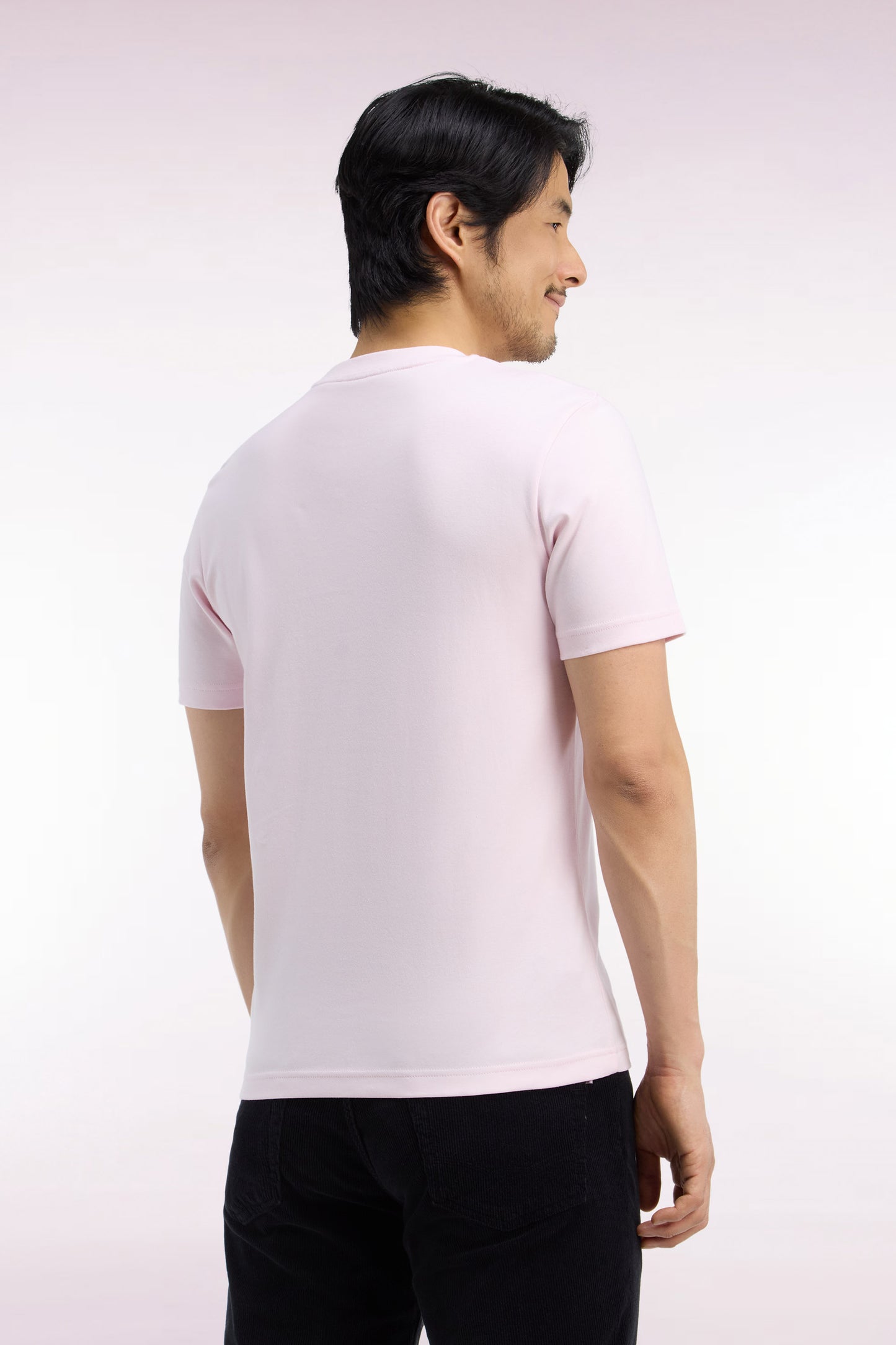 T-shirt manches courtes en coton rose coupe droite