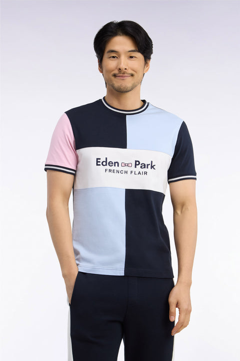 T-shirt manches courtes à découpes et broderie Eden Park coupe droite - Image 3