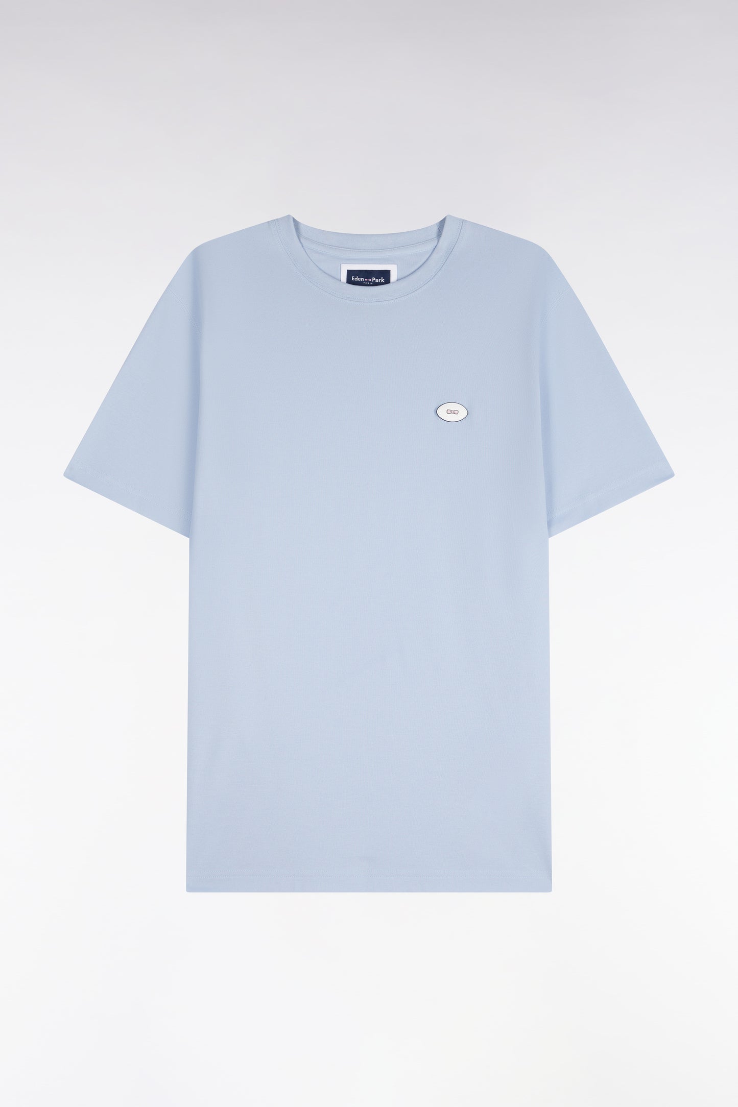 T-shirt manches courtes bleu ciel coupe droite