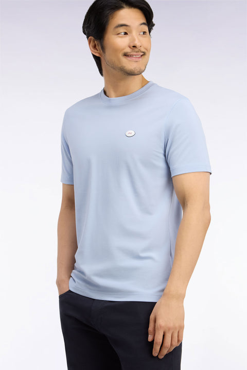 Sky blue short-sleeved straight-cut t-shirt - Image 1