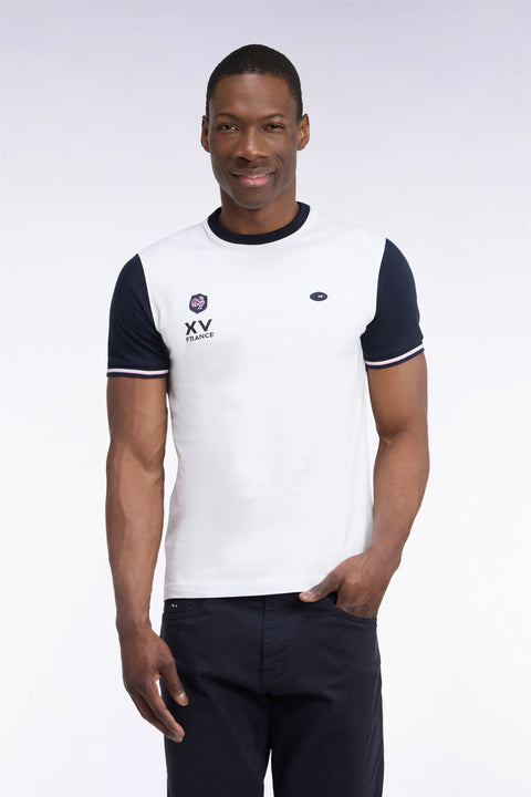 T-shirt manches courtes blanc XV de France coupe droite - Image 3