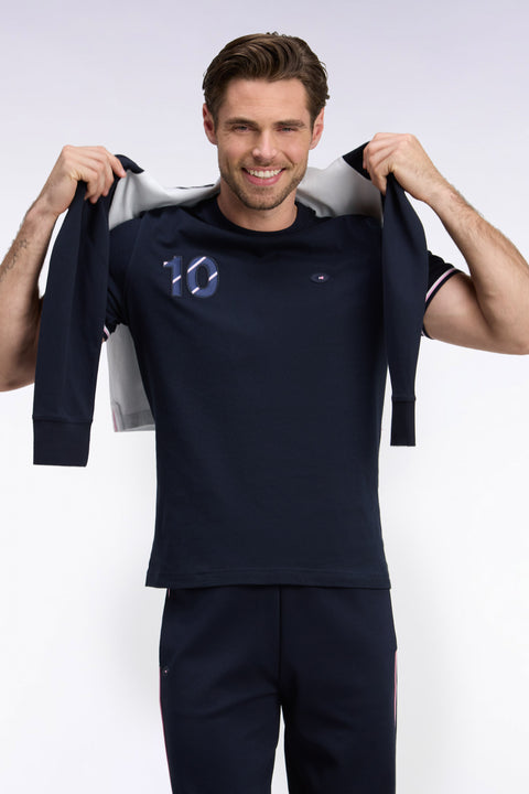 T-shirt manches courtes marine XV de France coupe droite - Image 1