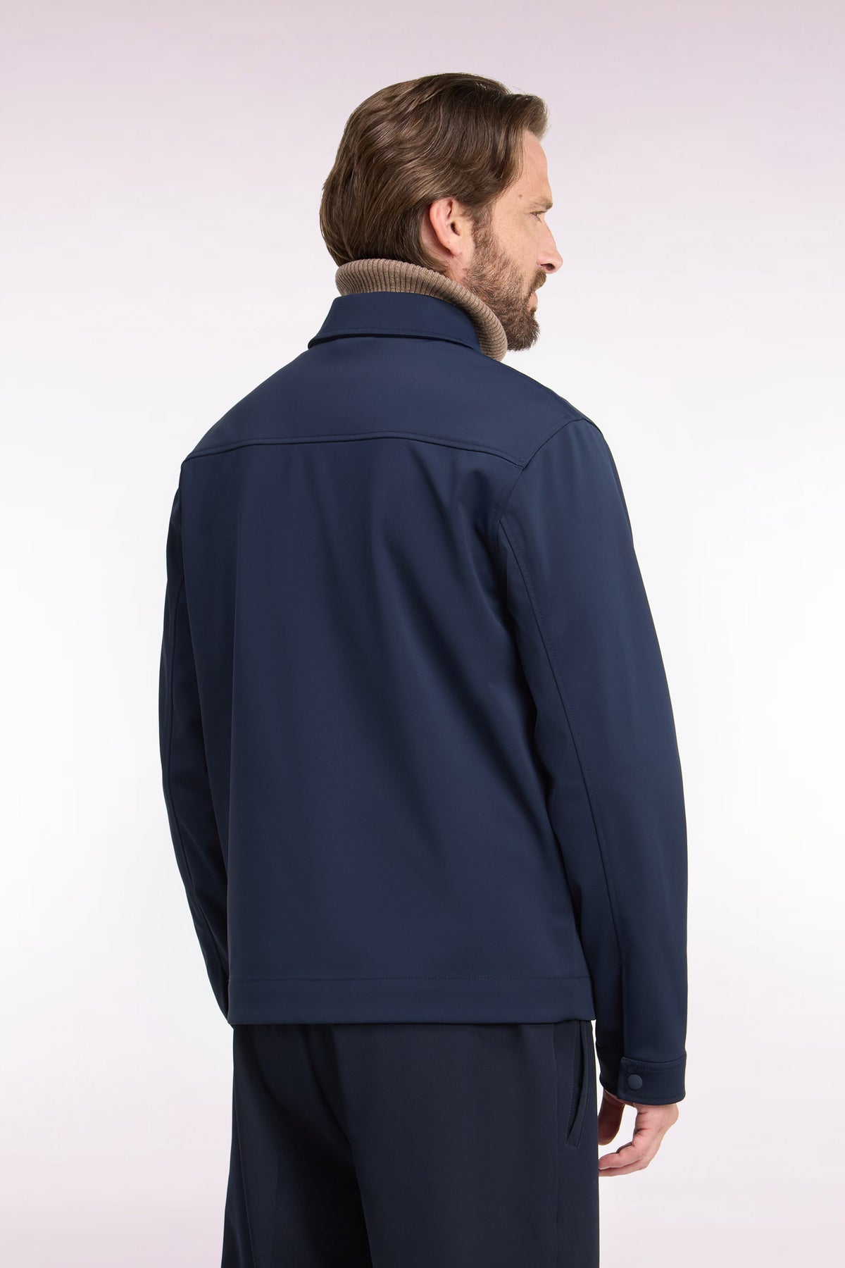 Navy technical nylon golf jacket
