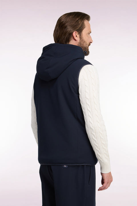 Doudoune sans manches en nylon technique marine - Image 3