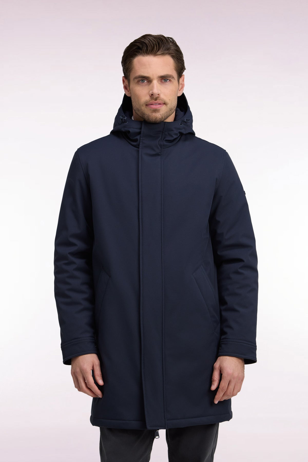 Long navy parka