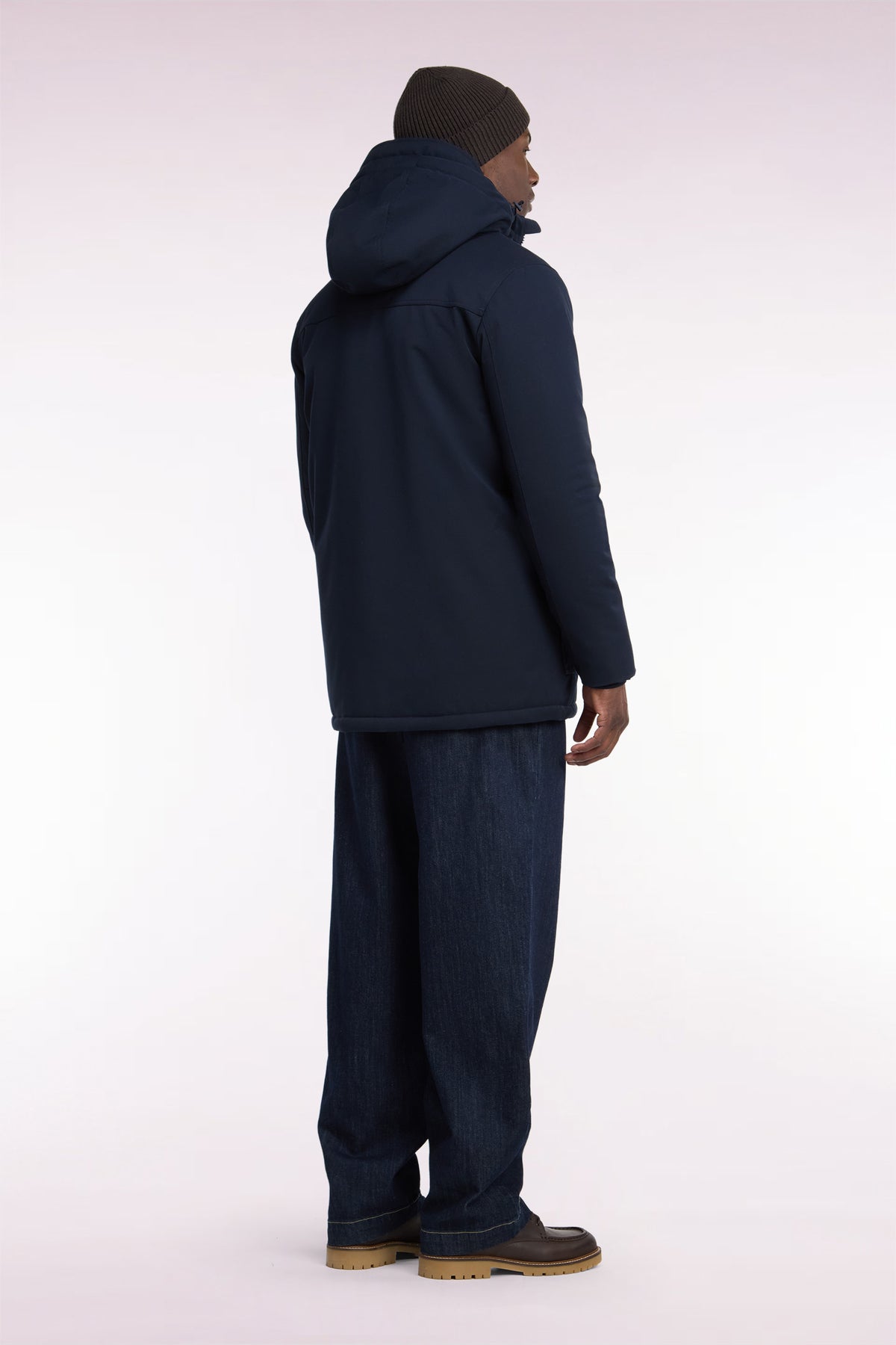 Navy buttoned parka