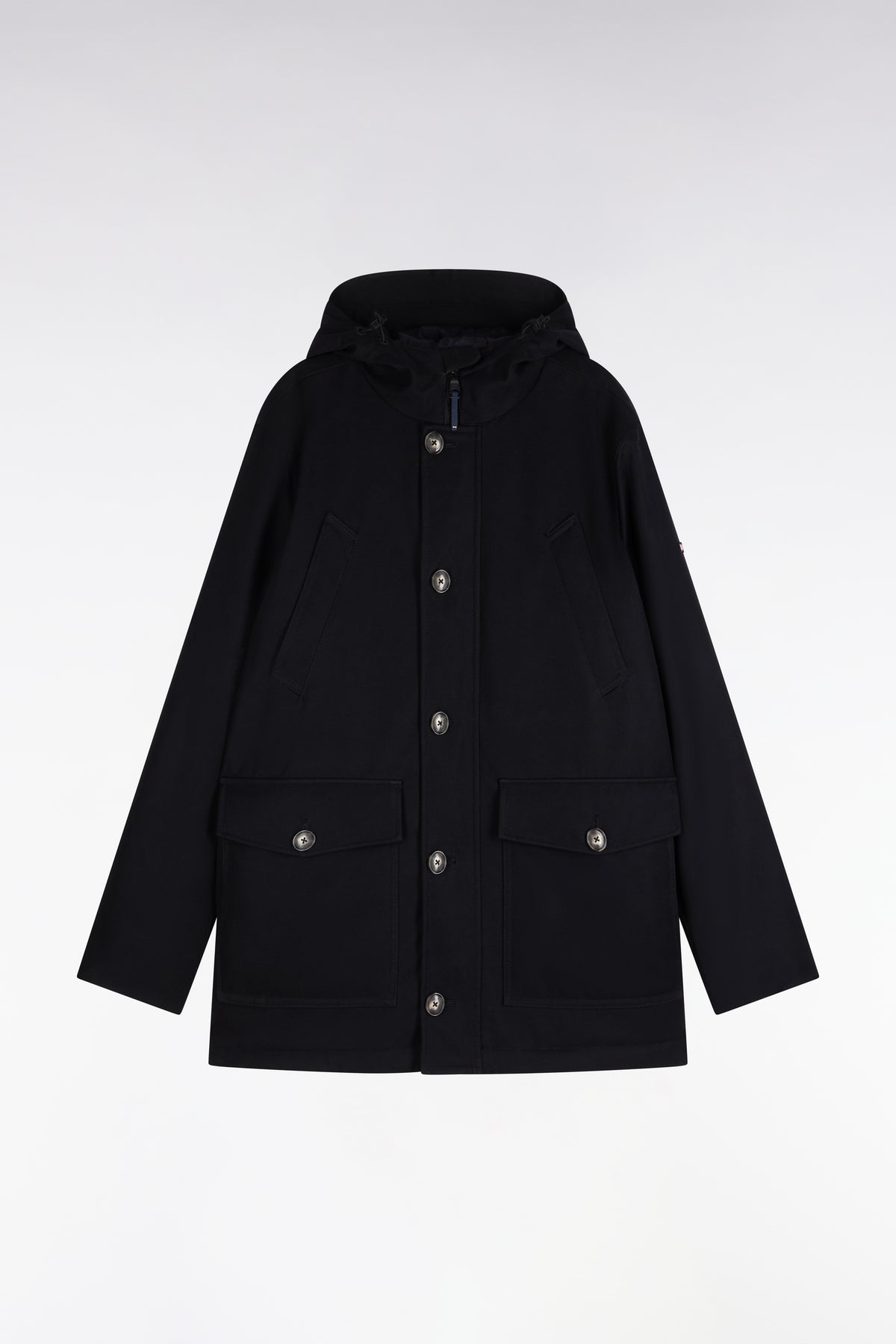 Black buttoned parka