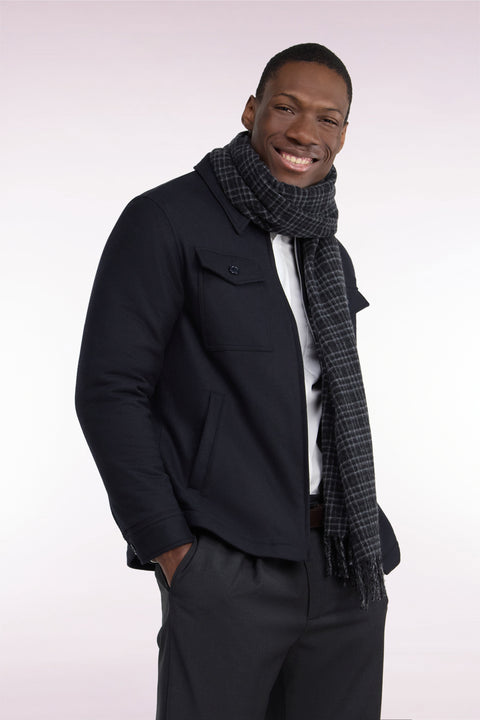 Navy patch pocket overshirt - Image 1