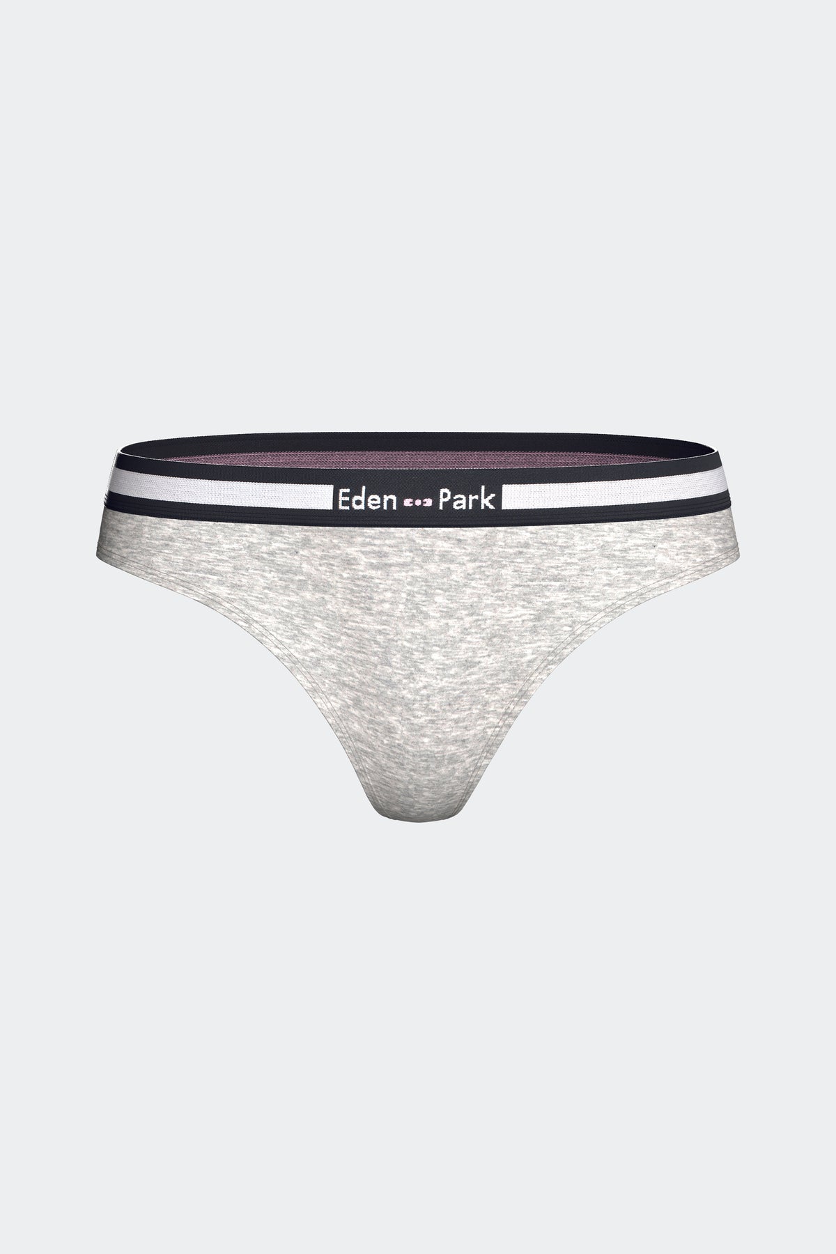 Tanga uni en coton stretch gris