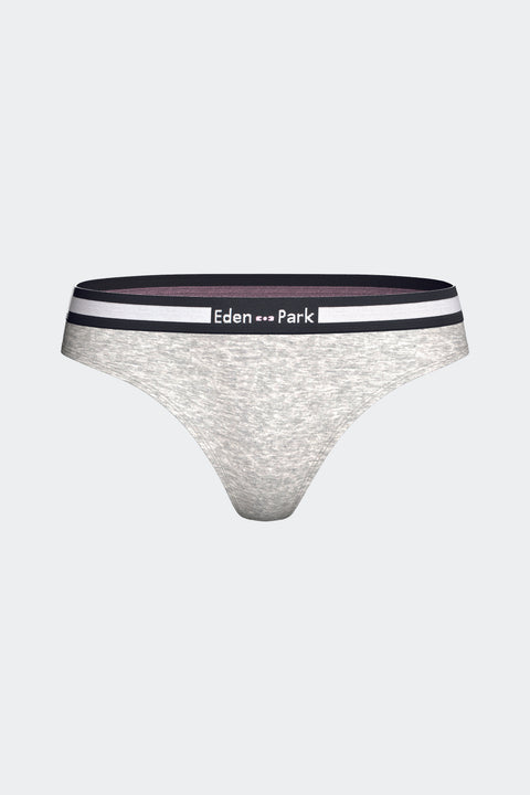 Tanga uni en coton stretch gris - Image 1