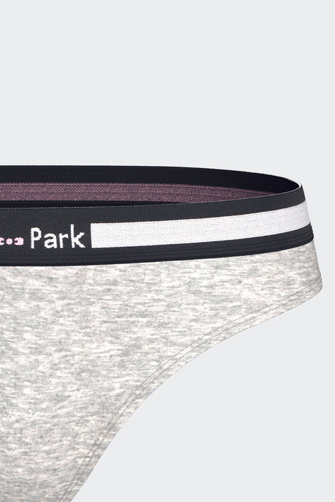 Tanga uni en coton stretch gris - Image 3