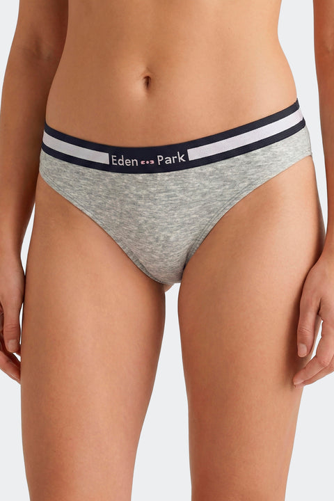 Culotte unie en coton stretch gris - Image 2