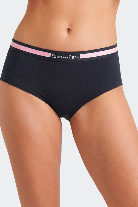 Shorty uni en coton stretch marine - Image 2