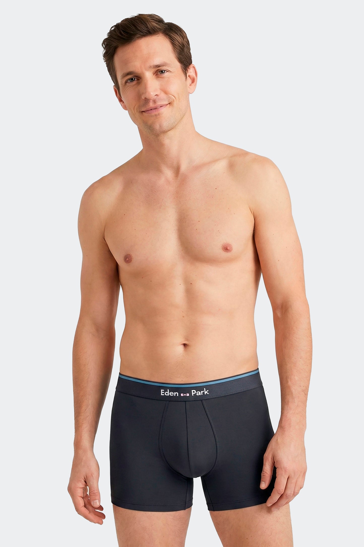Lot de 2 boxers en jersey de coton stretch unis et imprimés marine
