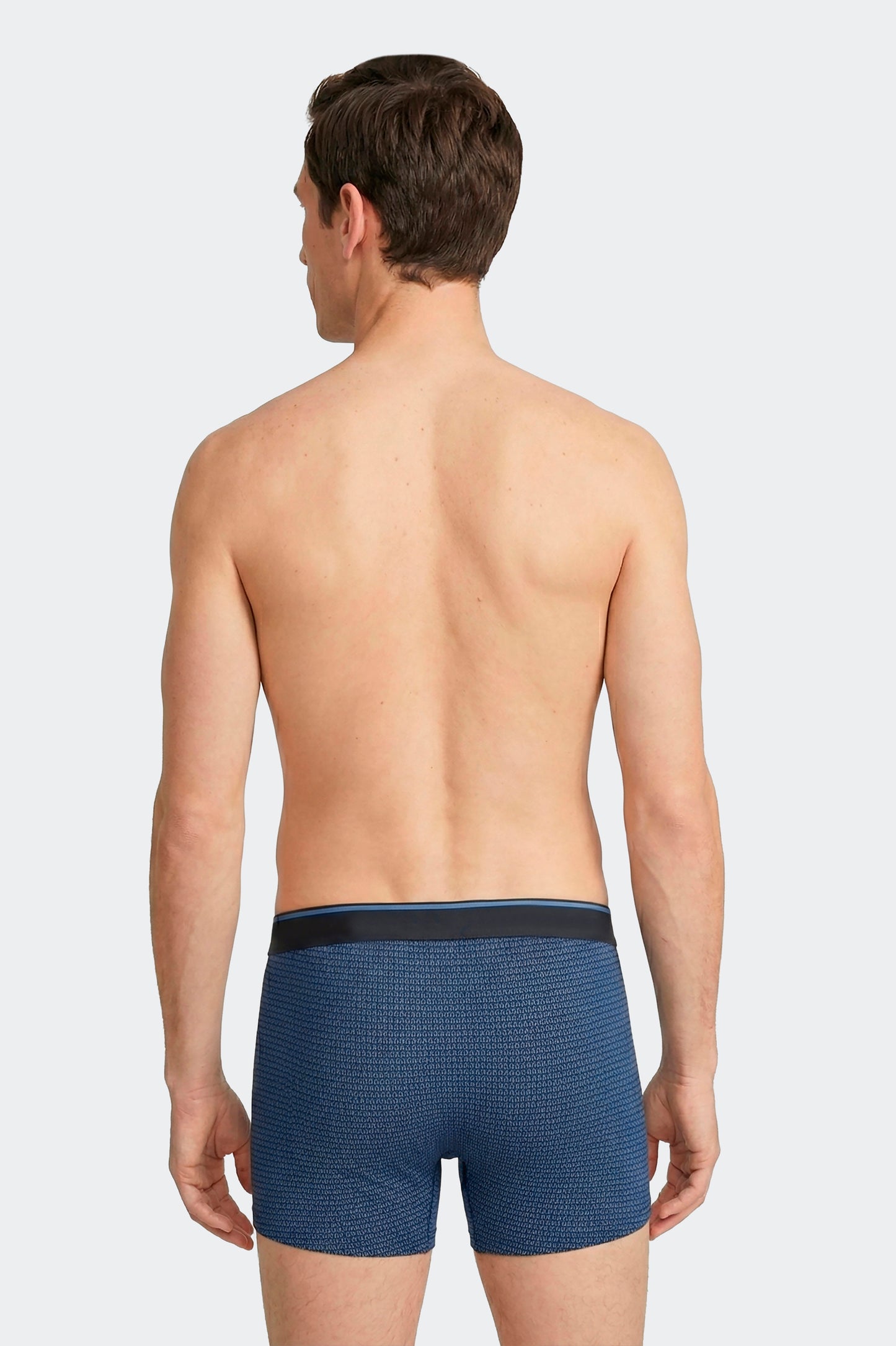 Lot de 2 boxers en jersey de coton stretch unis et imprimés marine