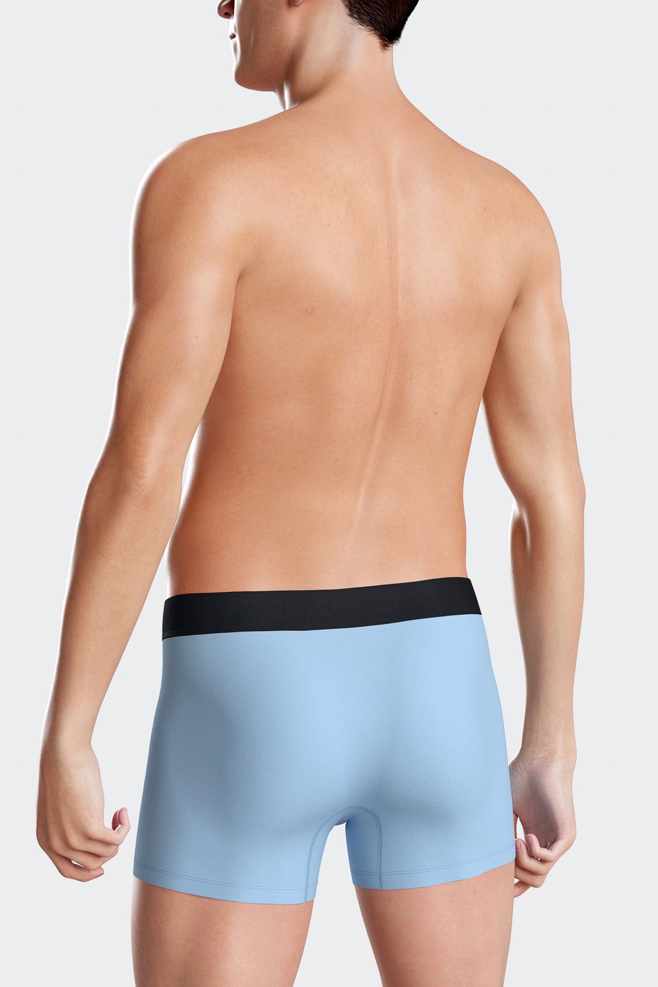 Set of 2 navy blue and sky blue stretch cotton boxers