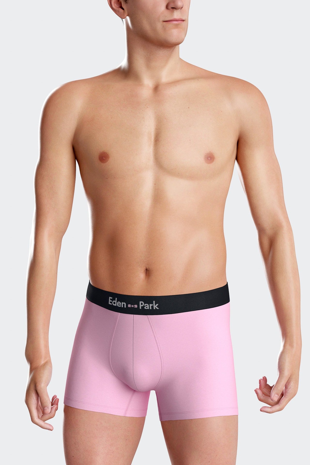 Set of 3 pink solid stretch cotton boxers