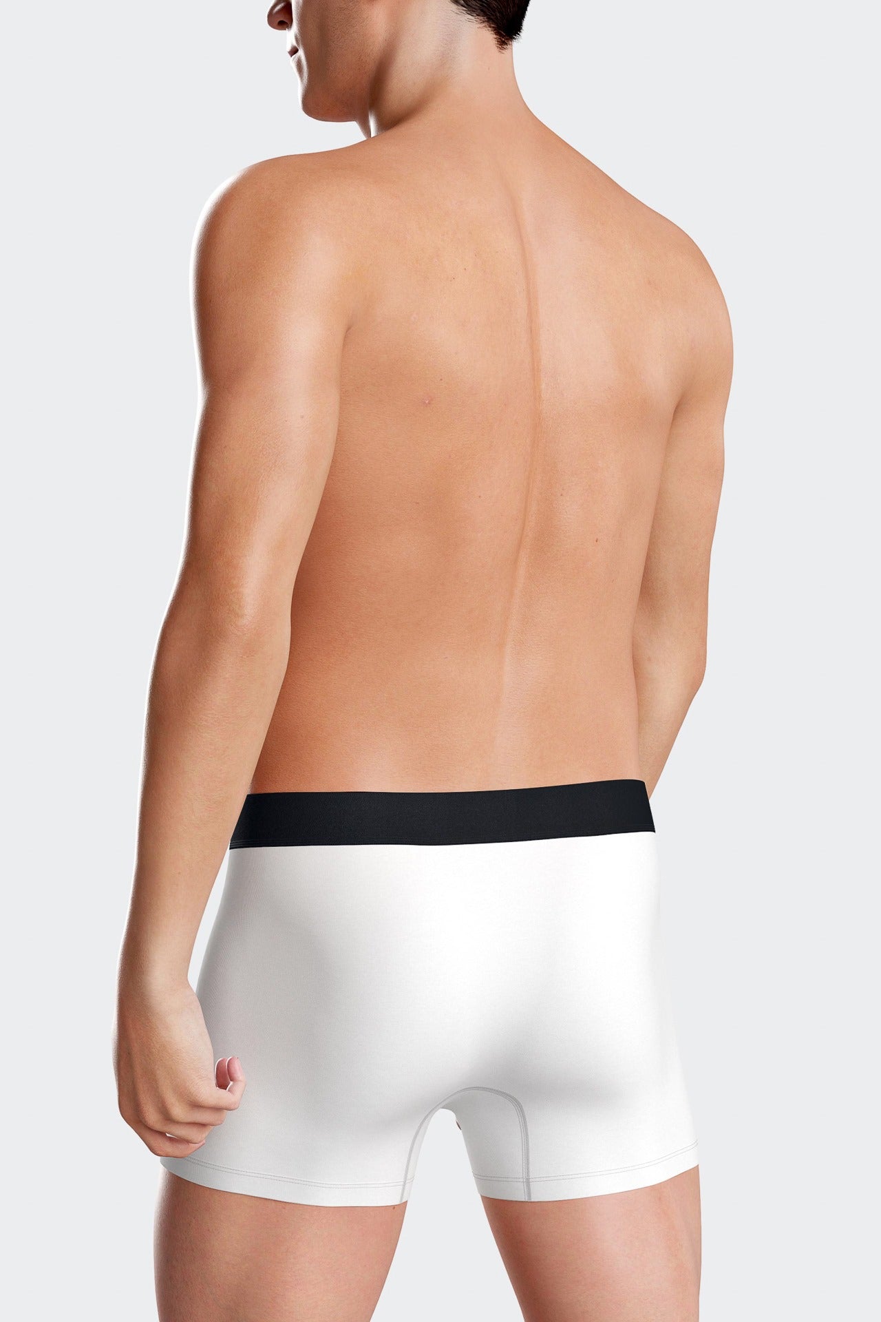 Set of 3 white solid stretch cotton boxers