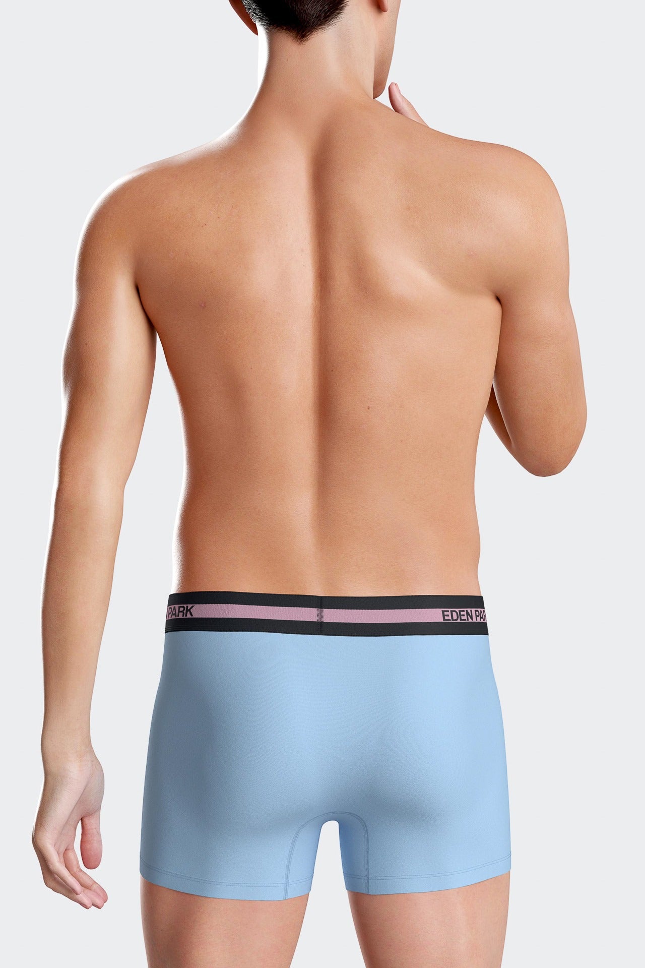 Sky blue stretch cotton boxers with branded waistband