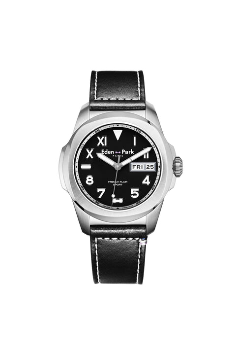 Quartz watch day date black - Image 1