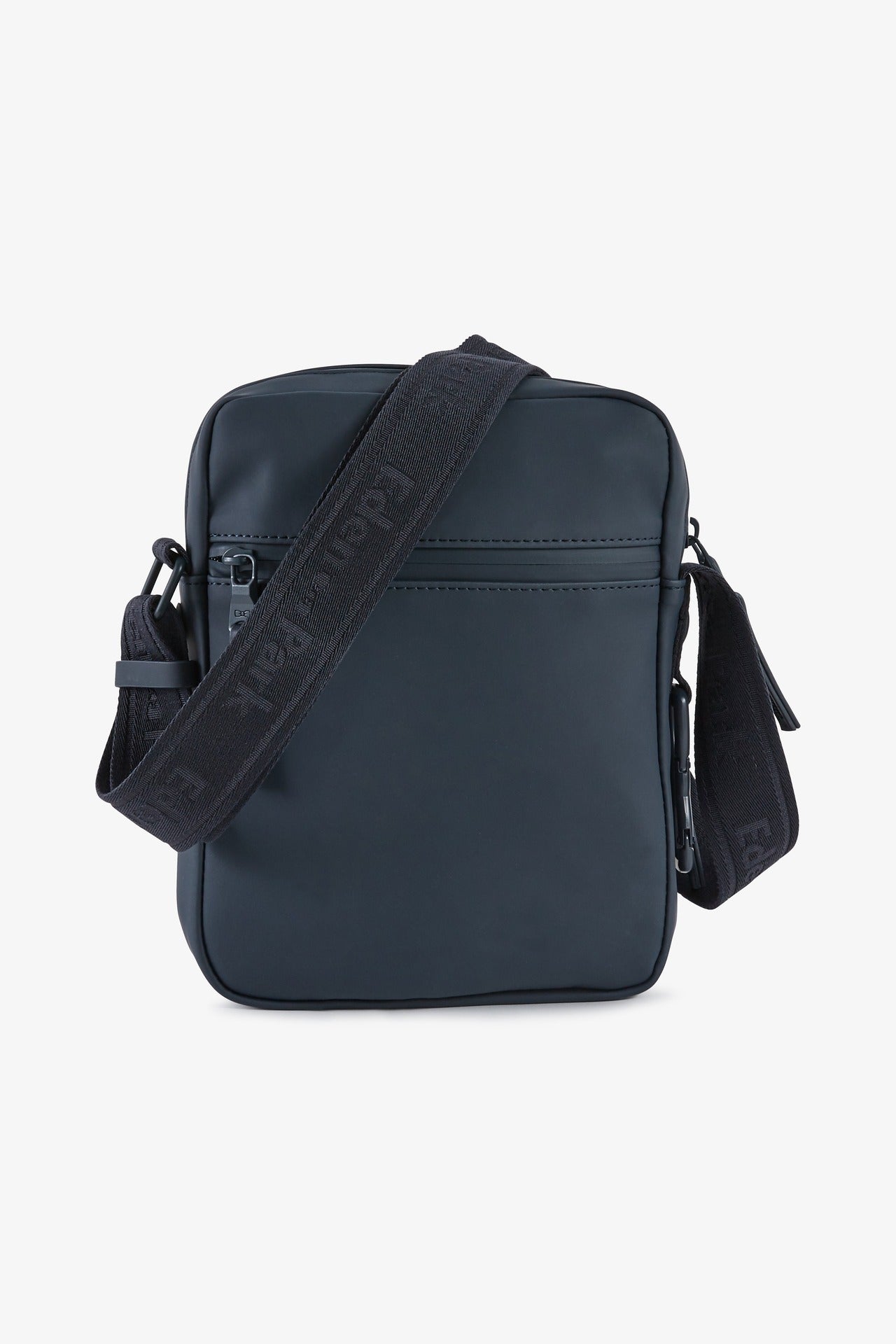 Navy rubber messenger bag