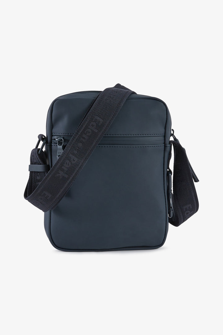 Navy rubber messenger bag