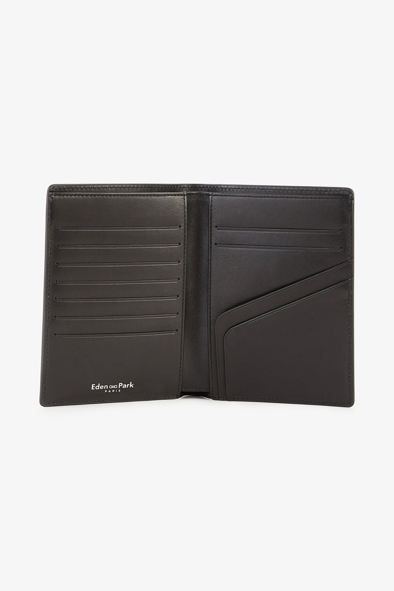 Black leather passport wallet