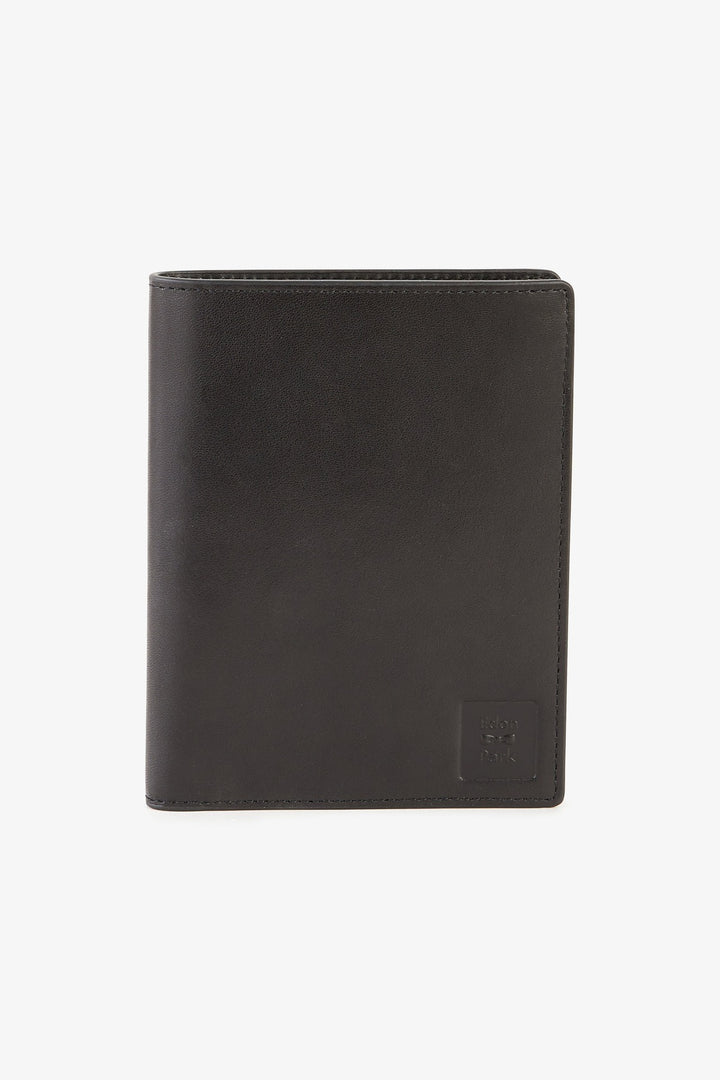 Black leather passport wallet