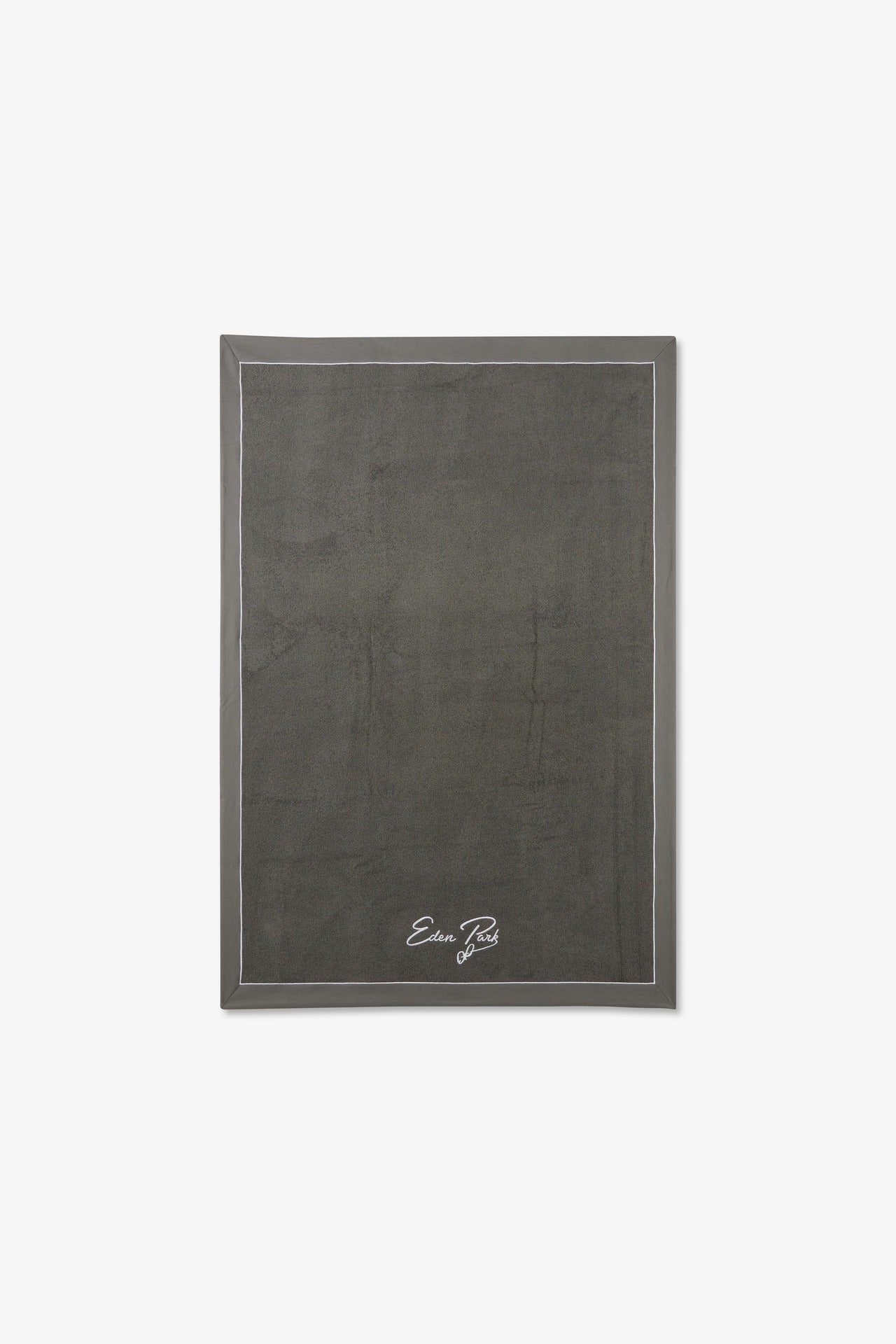 Large bath towel with grey embroidery