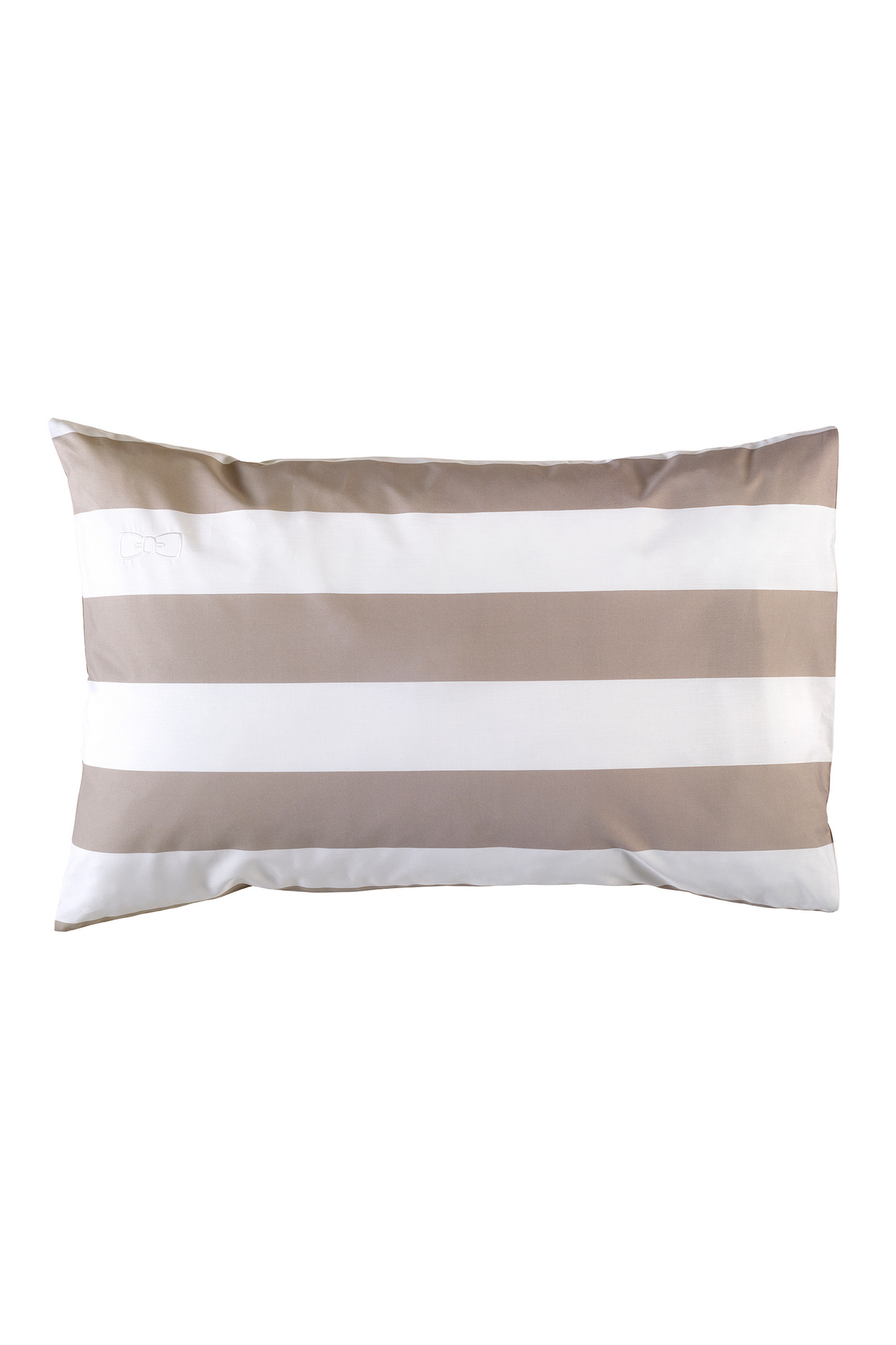 Duo of rectangular striped pillow case - beige