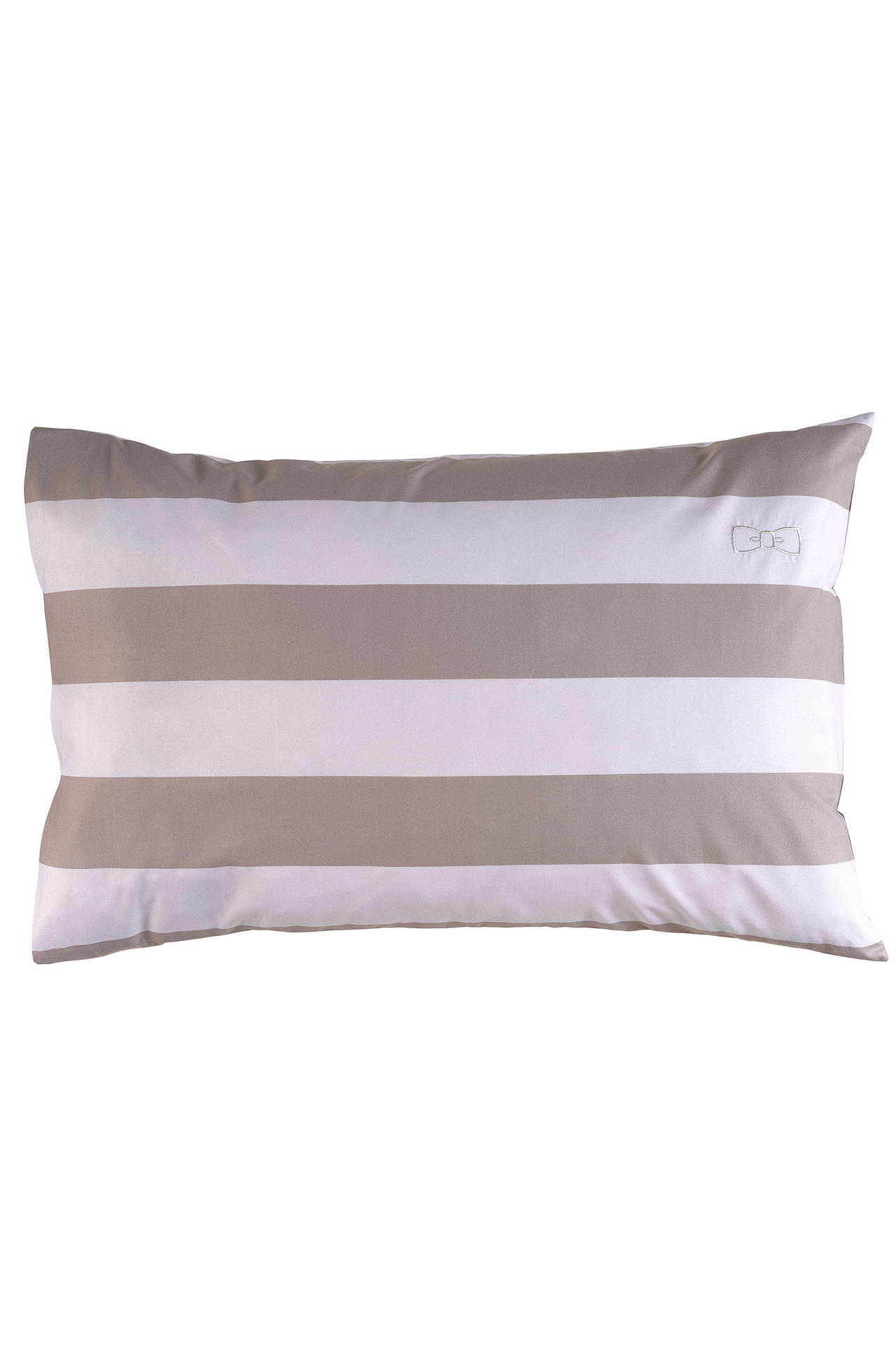 Duo of rectangular striped pillow case - grey