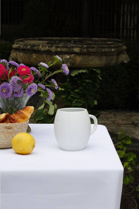 White Limoges porcelain mug - Image 1