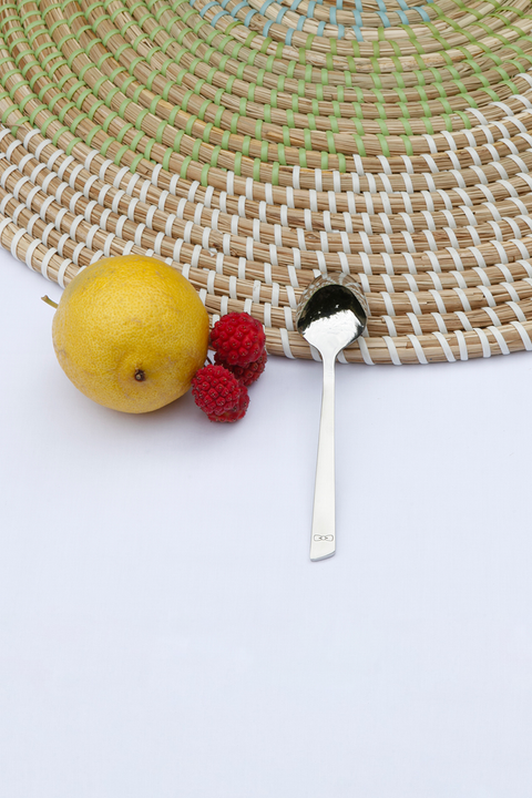 Set of 6 stainless steel dessert spoons - Image 1