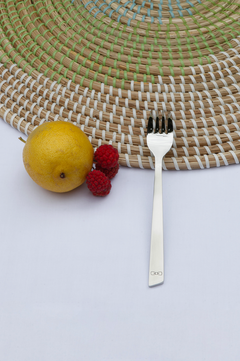 Set of 6 stainless steel table forks - Image 1