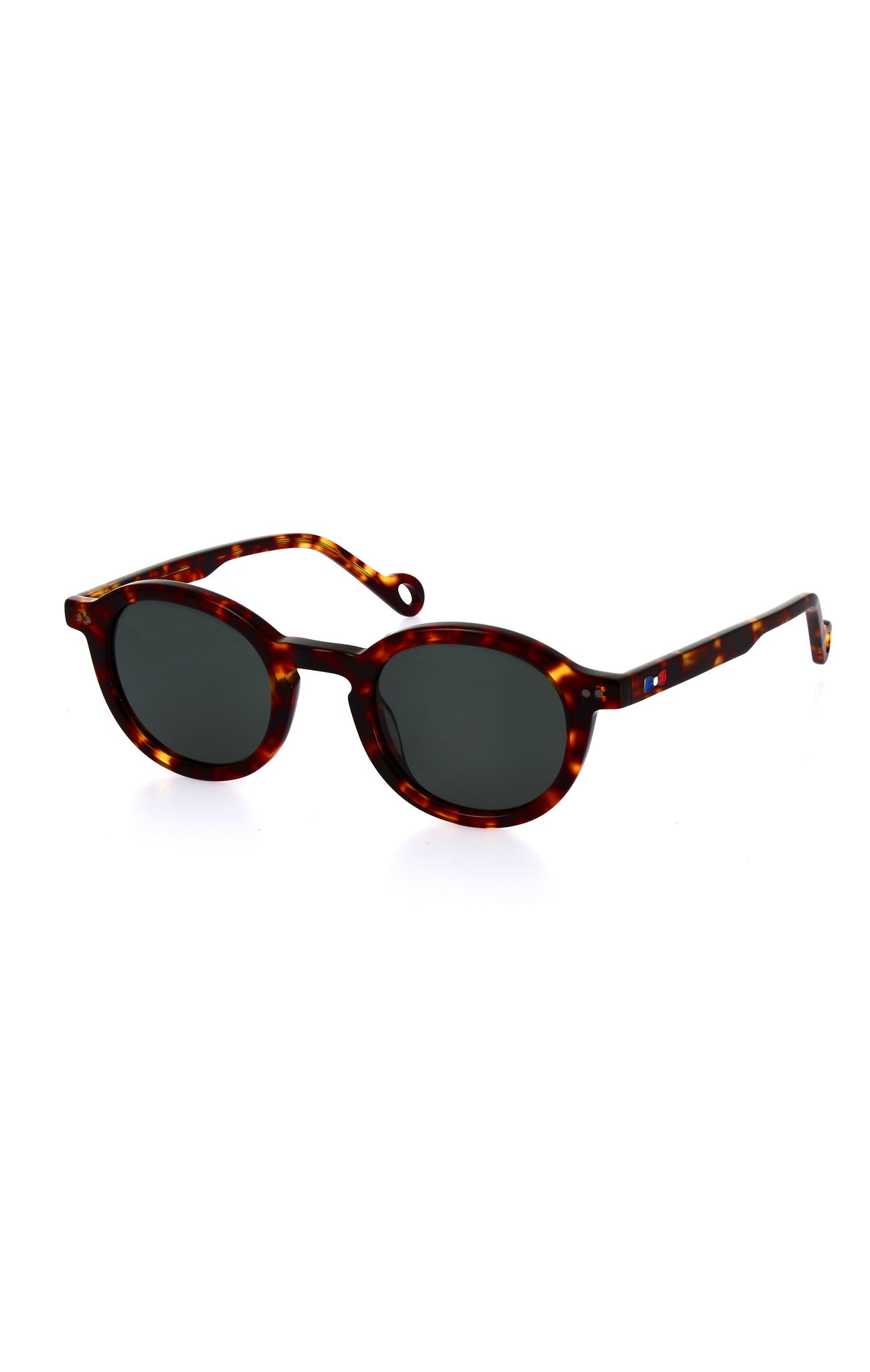 XV de France brown round acetate tortoiseshell sunglasses