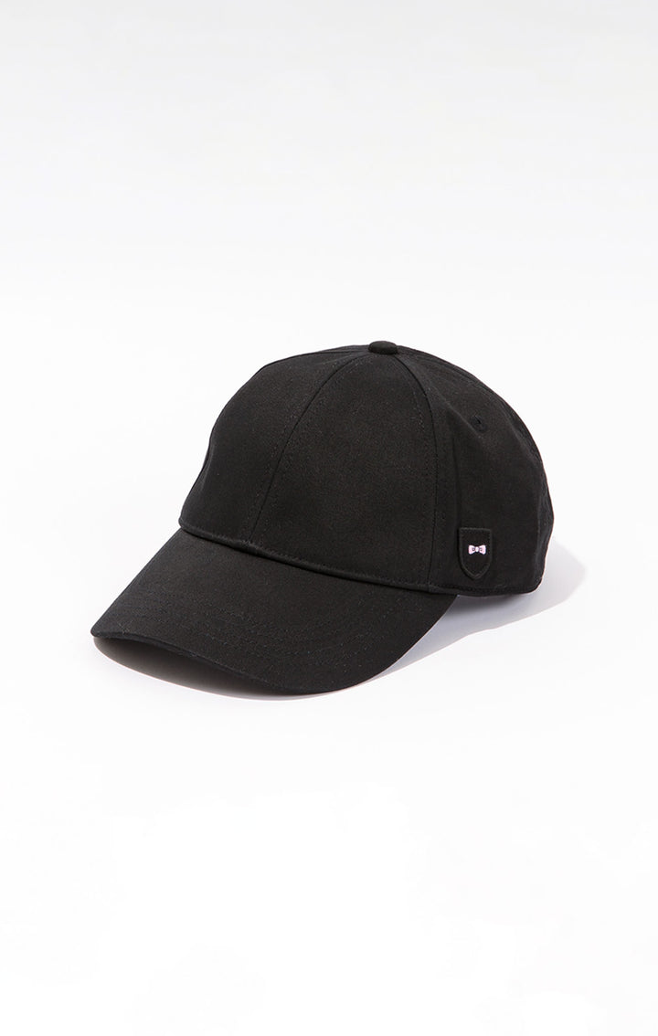 Casquette noire unie en coton