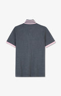 Grey pima cotton polo with contrasting accents