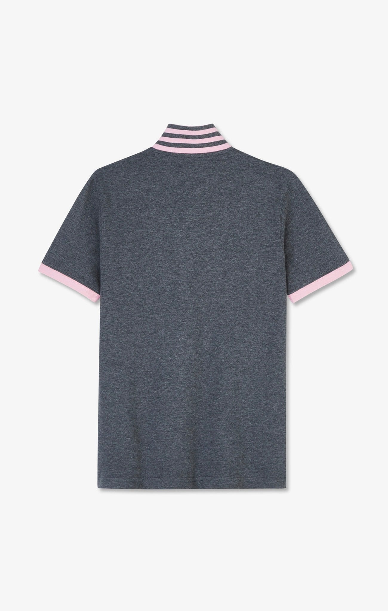 Grey pima cotton polo with contrasting accents