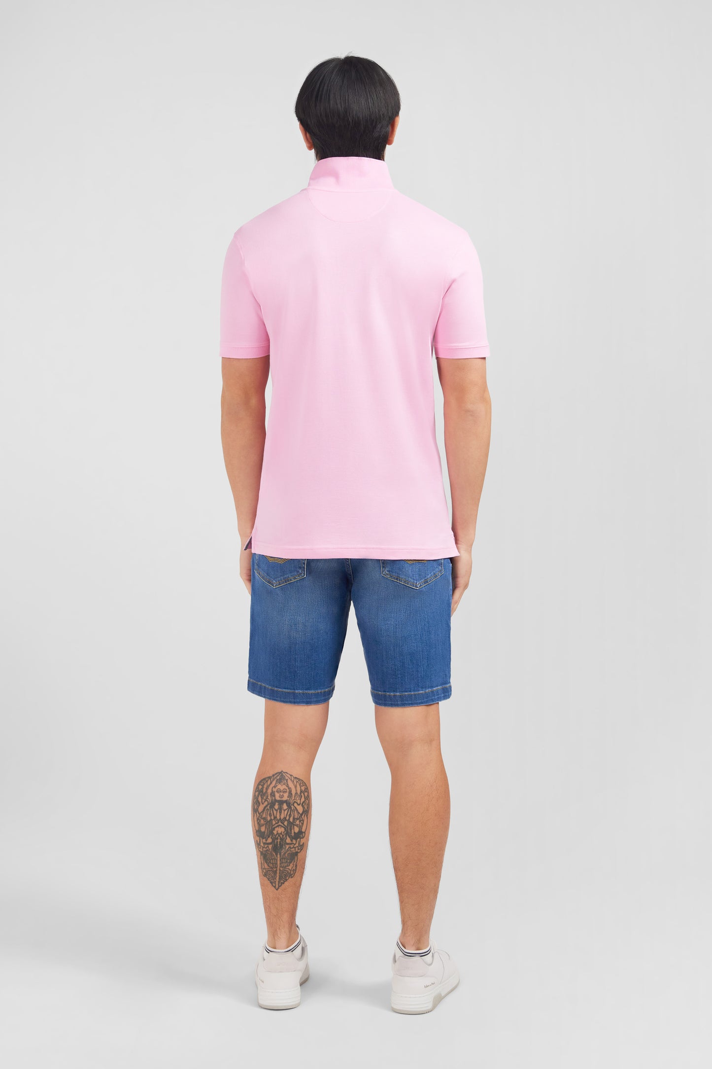 Pink stretch pima cotton polo