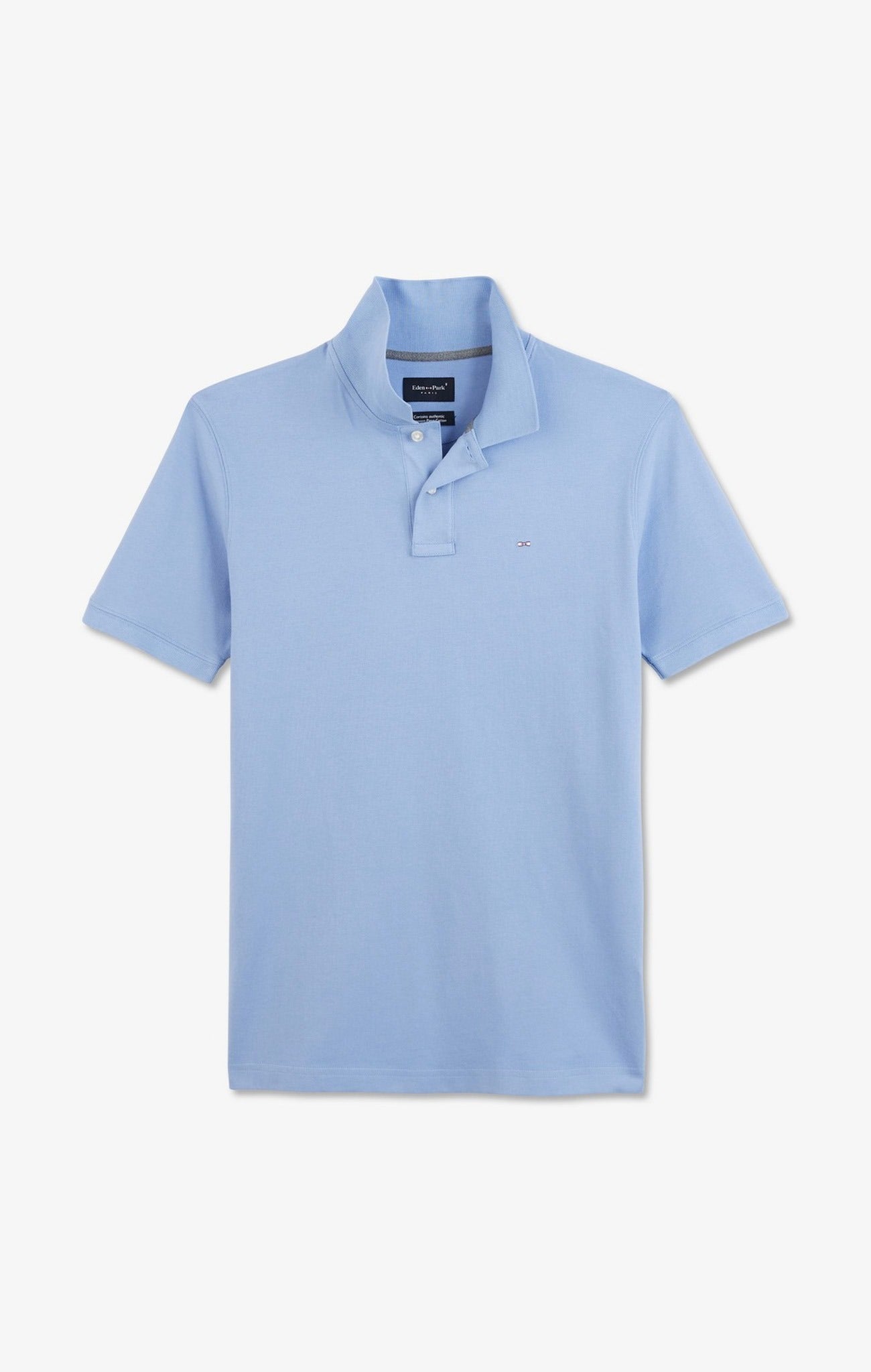 Light blue stretch pima cotton polo