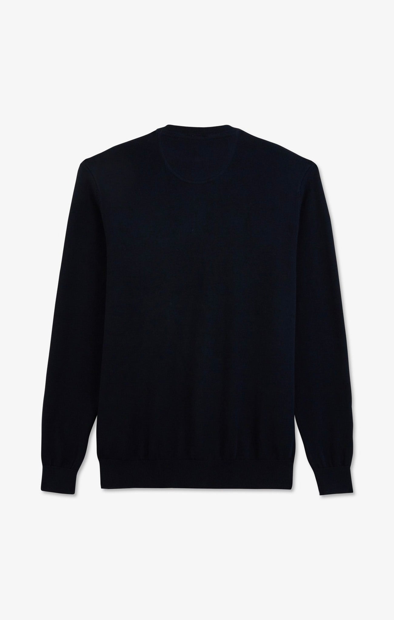 Navy blue V-neck cotton jersey jumper