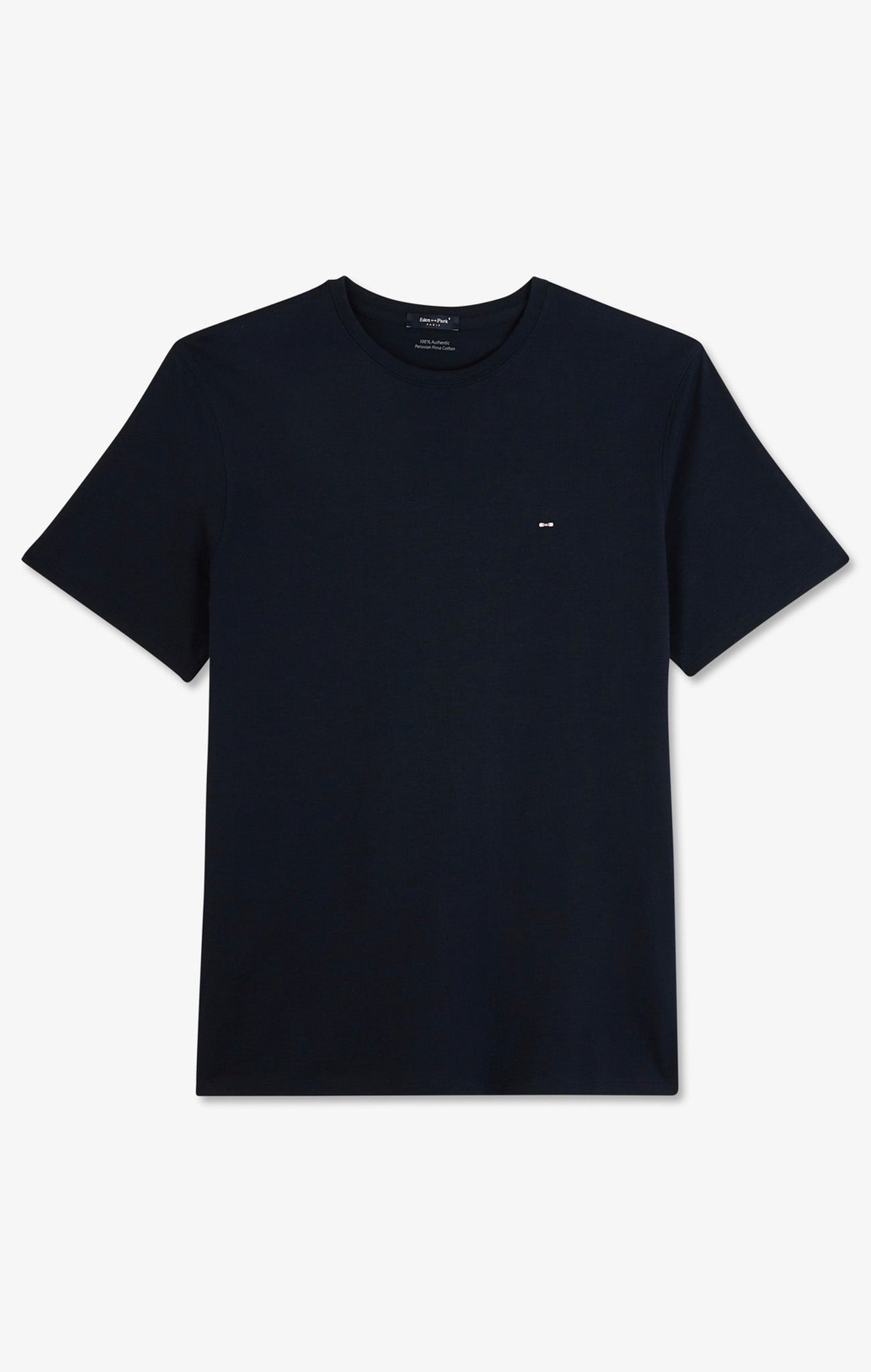 Crew neck navy blue pima cotton t-shirt