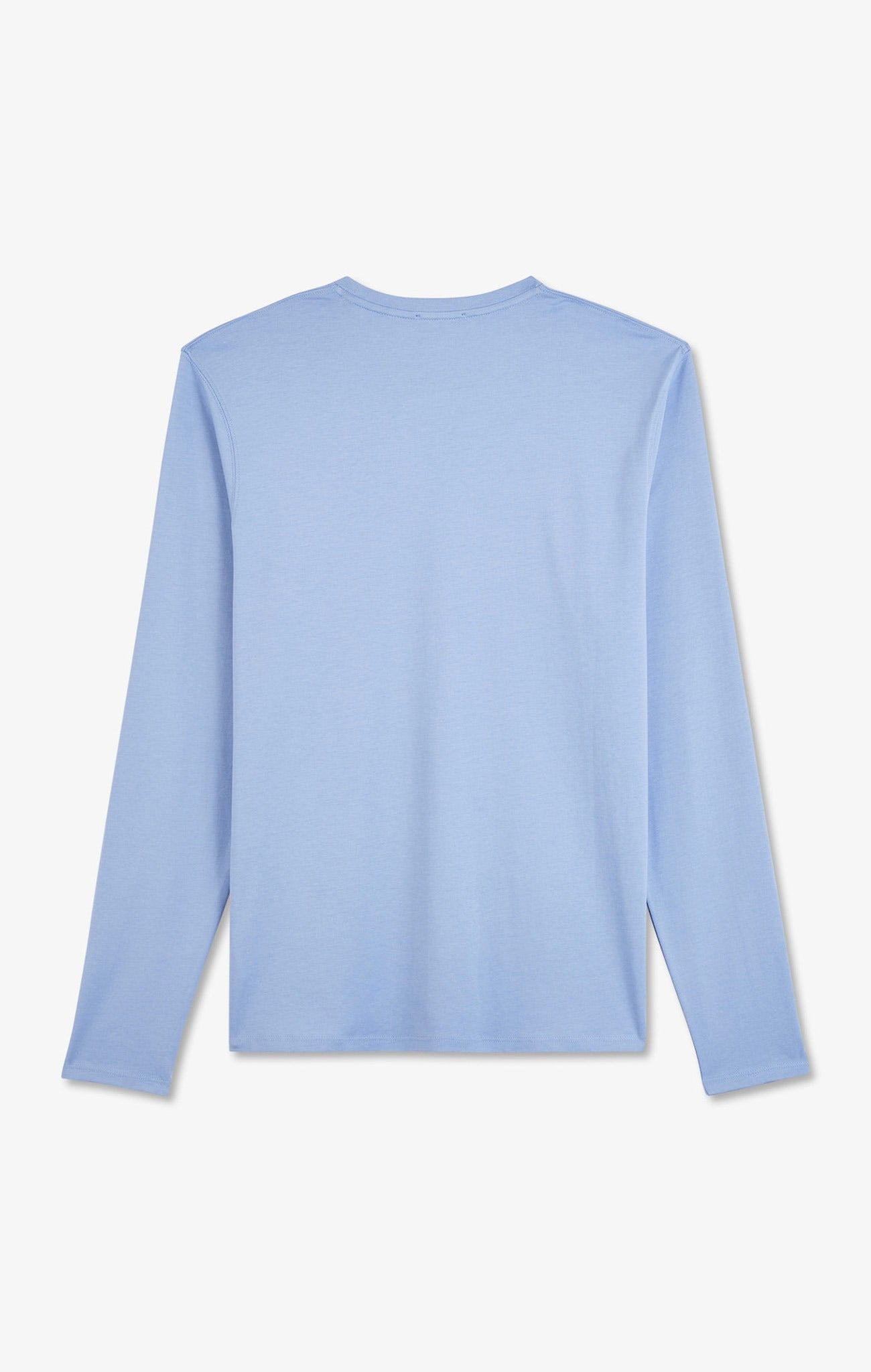 Long sleeved blue V neck t-shirt