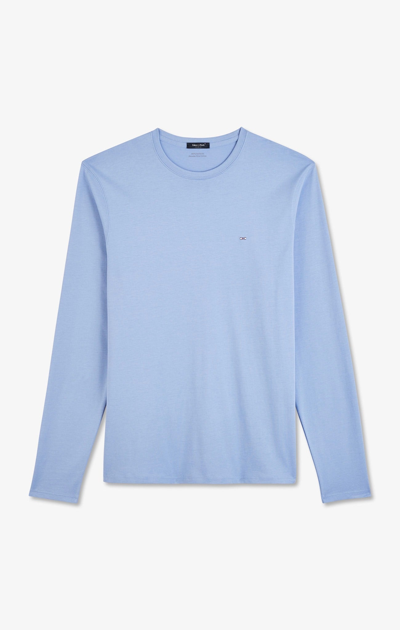 Long sleeved blue cotton t-shirt