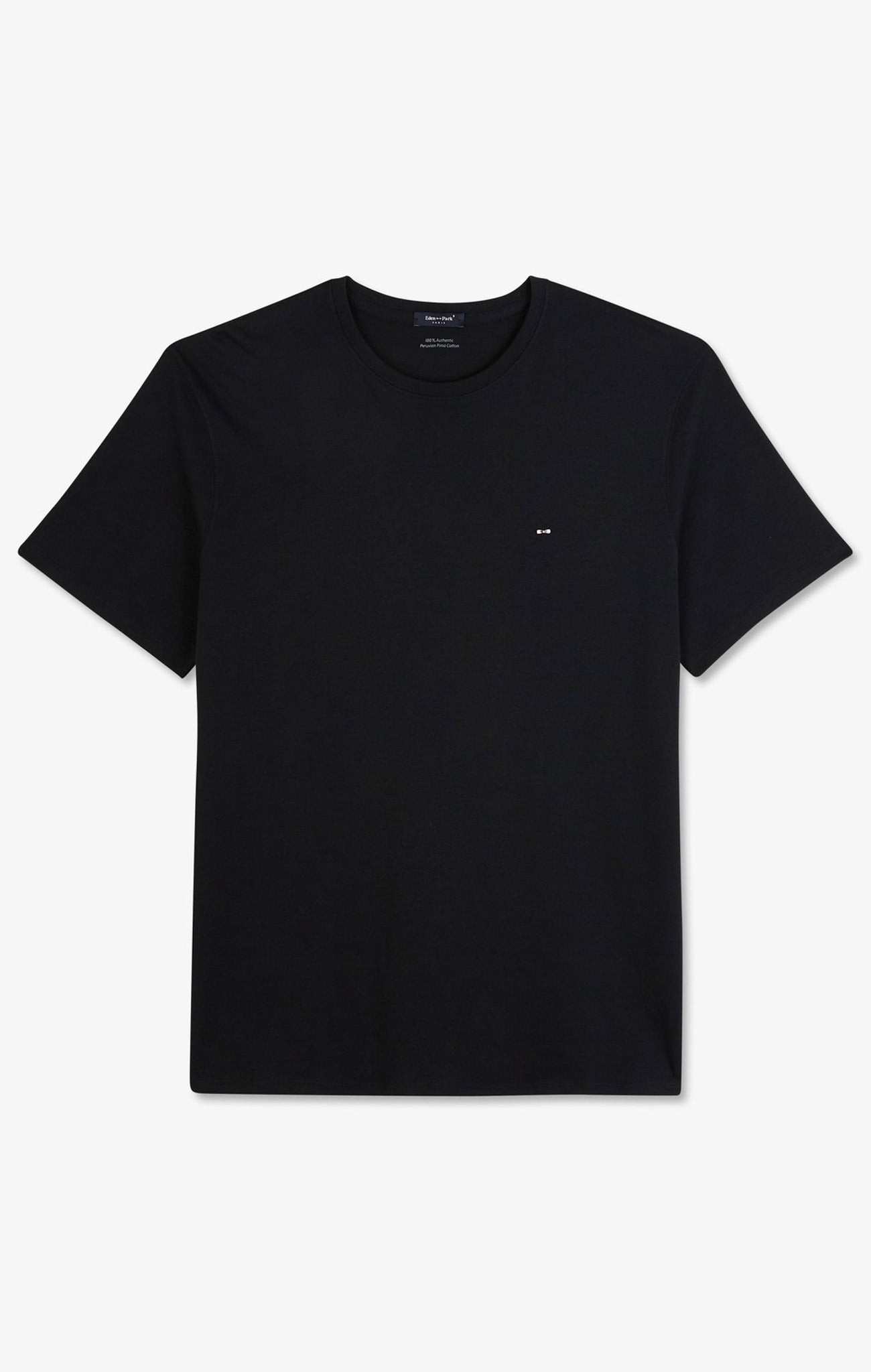 Crew neck black pima cotton t-shirt