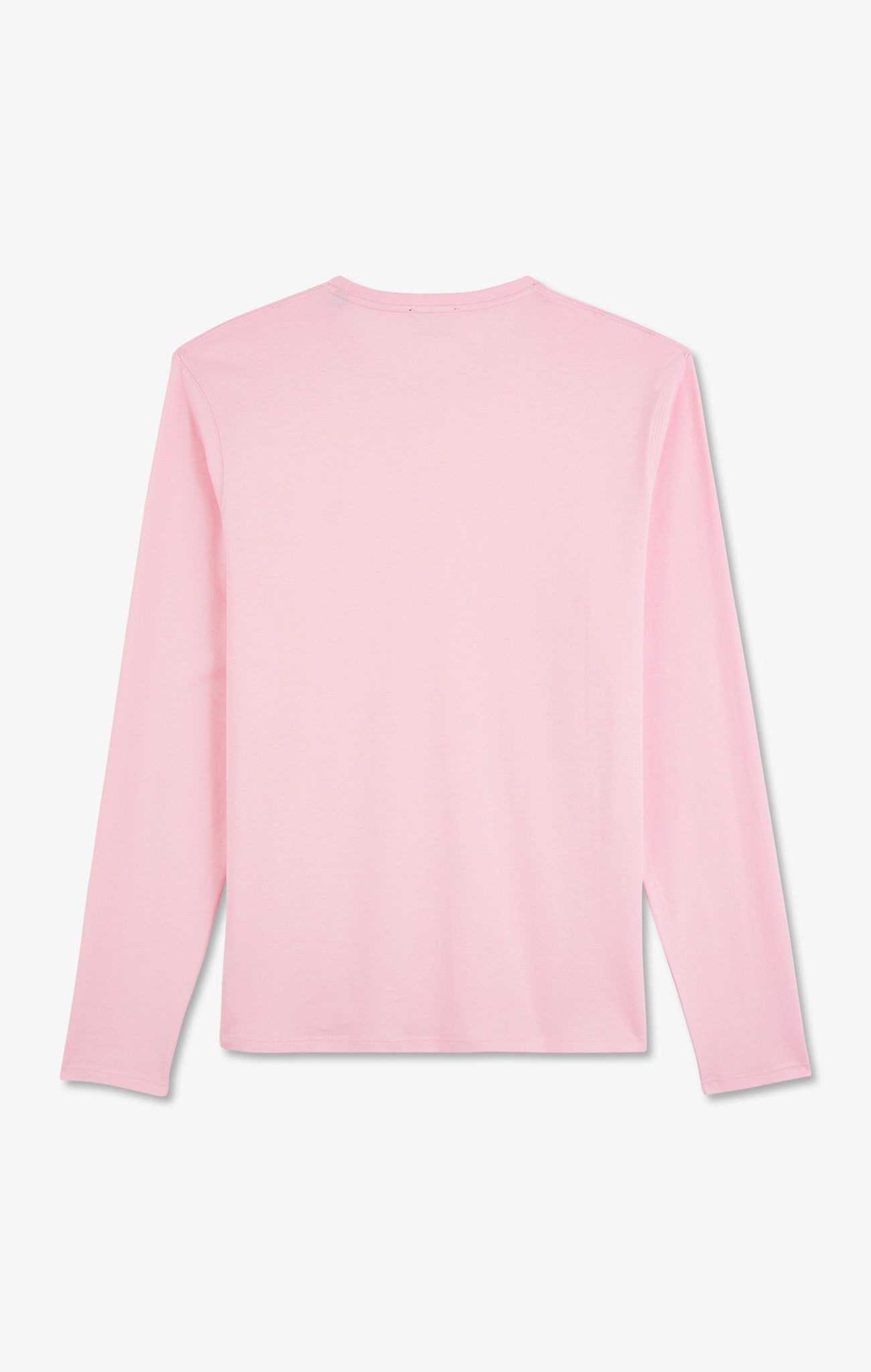 Long sleeved pink V neck t-shirt