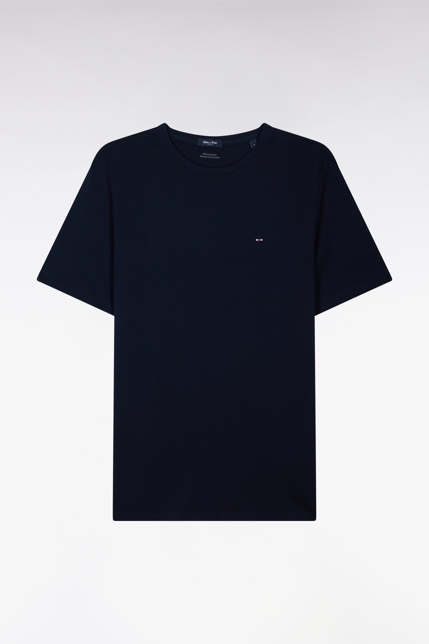 Crew neck navy blue pima cotton t-shirt