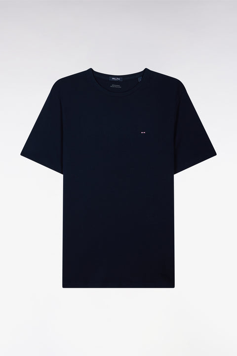 Crew neck navy blue pima cotton t-shirt - Image 2