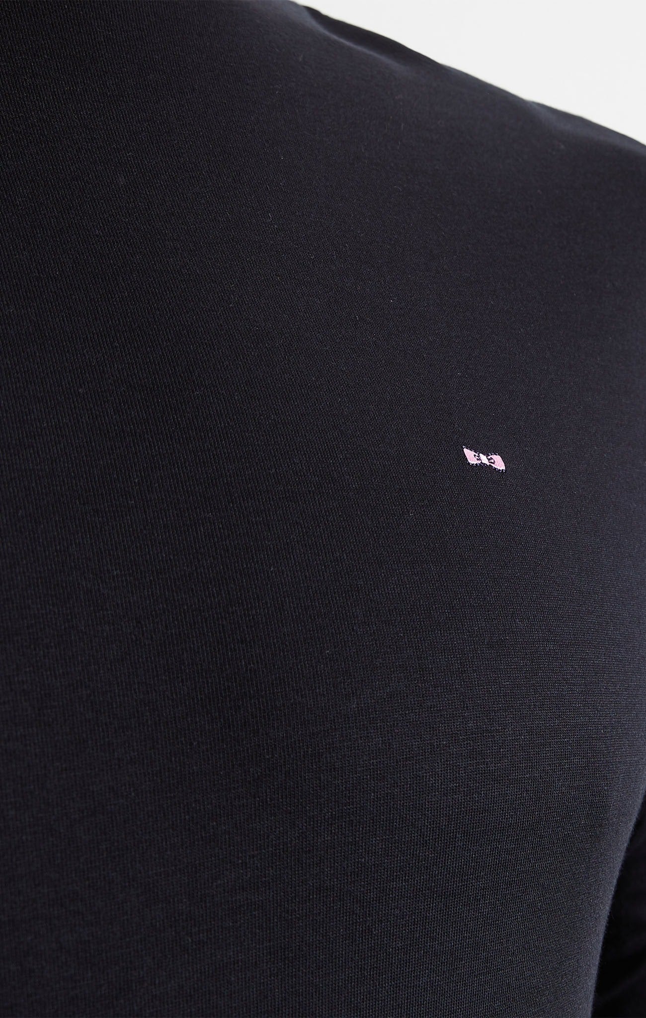 Crew neck black pima cotton t-shirt