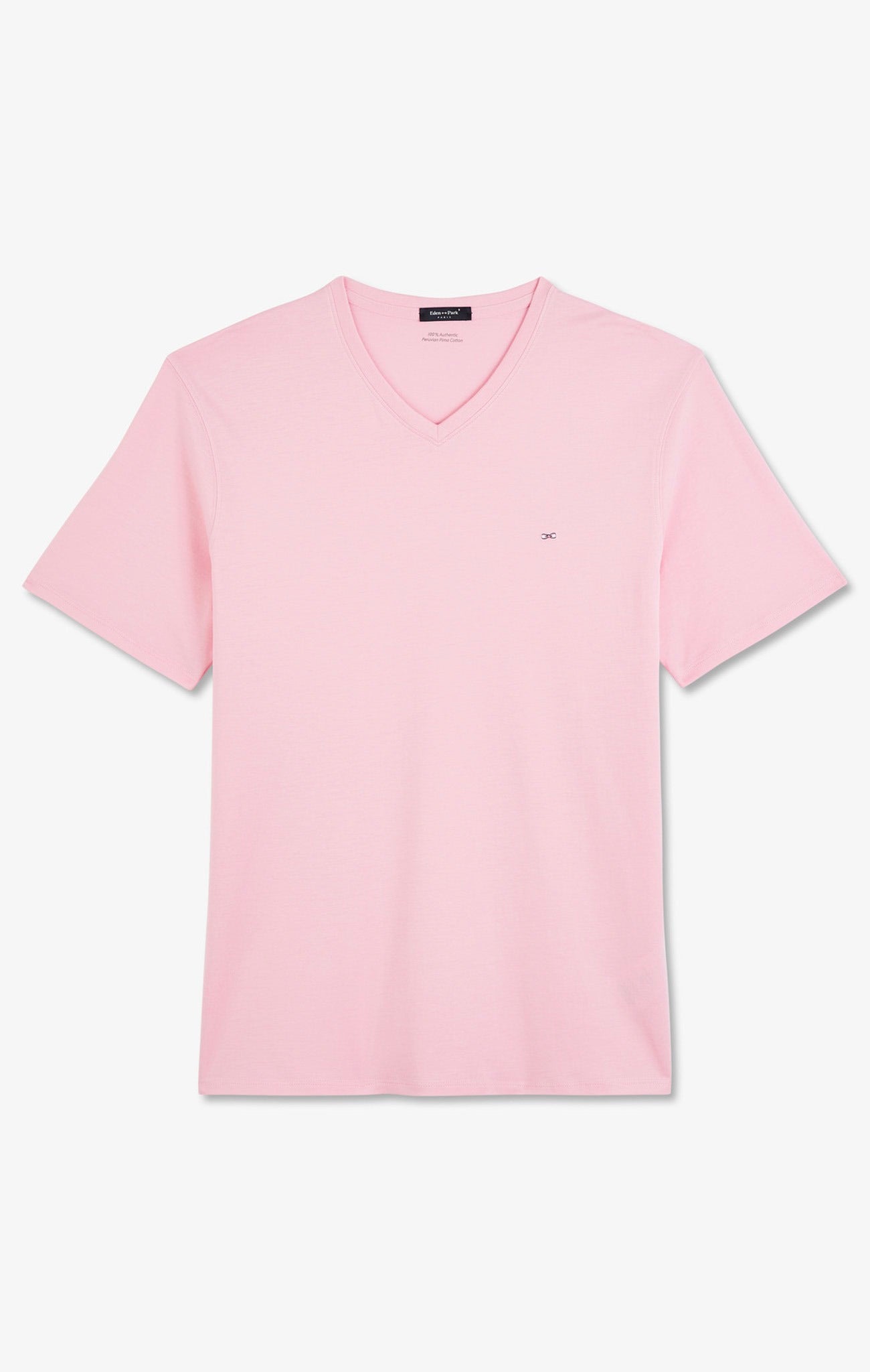 V-neck pink light pima cotton t-shirt